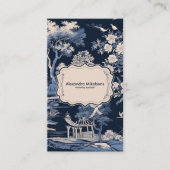 Elegant Blue Toile De Jouy Visitenkarte (Vorderseite)