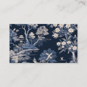 Elegant Blue Toile De Jouy Wedding Begleitkarte (Rückseite)