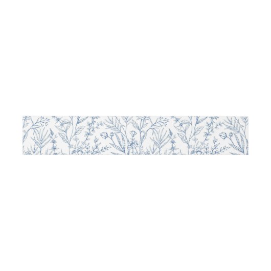 Elegant Blue Toile Einladungsbanderole (Flach)