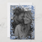 Elegant Blue Toile Photo Save the Date Einladung (Rückseite)