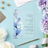 Elegant Blue Transparent Floral Wedding Acryleinladungen (In Situ (Hochzeit))