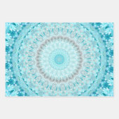 Elegant Blue Turquoise Sky Crystal Mandala Geschenkpapier Set (Vorderseite 3)