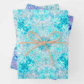 Elegant Blue Turquoise Sky Crystal Mandala Geschenkpapier Set (Beispiel)