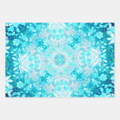 Elegant Blue Turquoise Sky Crystal Mandala Geschenkpapier Set (Vorderseite)