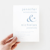 Elegant Blue Typografy Wedding Einladung