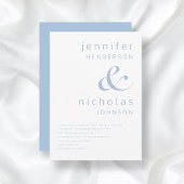 Elegant Blue Typografy Wedding Einladung