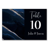 Elegant Blue und Silver Agate Tischnummer (Rückseite)
