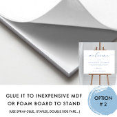 Elegant Blue Unplugged Wedding Welcome Sign Poster