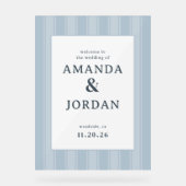 Elegant Blue Vertical Stripes Acrylschild (Vorderseite)