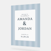 Elegant Blue Vertical Stripes Acrylschild (Winkel)