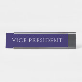 Elegant Blue Vice President Name Plate Schreibtischnamensplakette (Vorderseite )