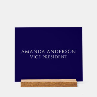 Elegant Blue Vice President Title Name Plate Acrylschild
