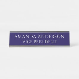 Elegant Blue Vice President Title Name Plate Schreibtischnamensplakette