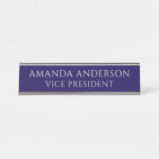 Elegant Blue Vice President Title Name Plate Schreibtischnamensplakette
