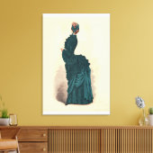 Elegant Blue Viktorianisch Dress Fashion Leinwanddruck (Insitu (Wohnzimmer))