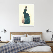 Elegant Blue Viktorianisch Dress Fashion Leinwanddruck (Insitu (Schlafzimmer))