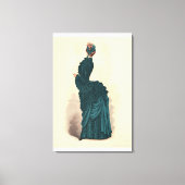 Elegant Blue Viktorianisch Dress Fashion Leinwanddruck (Vorderseite)