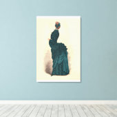 Elegant Blue Viktorianisch Dress Fashion Leinwanddruck (Insitu (Holzboden))