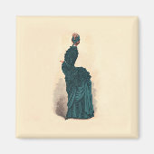 Elegant Blue Viktorianisch Dress Fashion Magnet (Vorne)