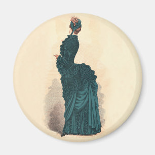 Elegant Blue Viktorianisch Dress Fashion Magnet