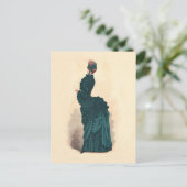 Elegant Blue Viktorianisch Dress Fashion Postkarte (Stehend Vorderseite)