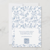 Elegant Blue Viktorianisch QR Code UAWG Wedding Einladung (Rückseite)