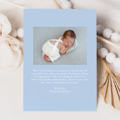 Elegant Blue Vintag Bow Foto Birth Ankündigung