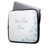 Elegant Blue Vintag Laptopschutzhülle (Vorderseite Links)