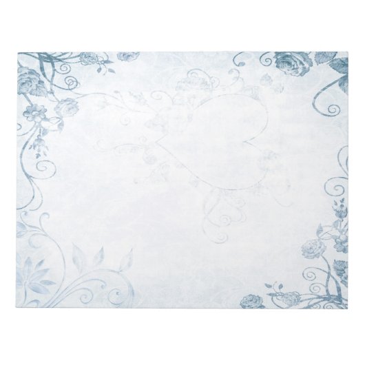 Elegant Blue Vintag Notizblock (Vorderseite)