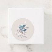 Elegant Blue Vintage Baby Carriage Baby Shower Geschenkanhänger (Beispiel)
