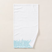 Elegant Blue Vintage Paisley Stripe Badhandtuch Set (Handtuch)