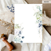 Elegant Blue Watercolor Blumen / Grüne Hochzeit Einladung