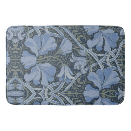 Elegant Blue Watercolor Floral Pattern Badematte