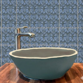 Elegant Blue Watercolor Floral Pattern  Fliese