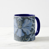 Elegant Blue Watercolor Floral Pattern Tasse (VorderseiteRechts)