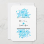 Elegant Blue Watercolor Floral Wedding Einladungen (Rückseite)