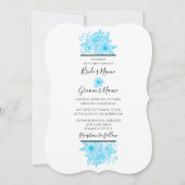 Elegant Blue Watercolor Floral Wedding Einladungen (Vorderseite)