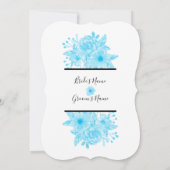 Elegant Blue Watercolor Floral Wedding Einladungen (Rückseite)