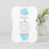 Elegant Blue Watercolor Floral Wedding Einladungen (Stehend Vorderseite)