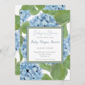 Elegant Blue Watercolor Hydrangea Baby Shower Einladung (Vorne/Hinten)