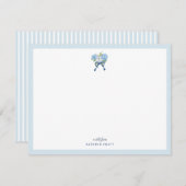 Elegant Blue Watercolor Hydrangea Flat Note Card Mitteilungskarte (Vorne/Hinten)