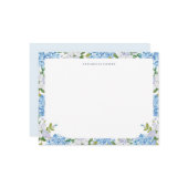 Elegant Blue Watercolor Hydrangea Personalized Mitteilungskarte (Vorderseite/Rückseite Beispiel)