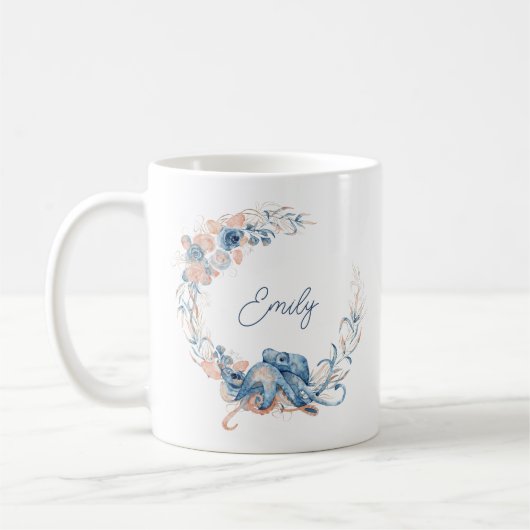 Elegant Blue Watercolor Kaffeetasse (Links)