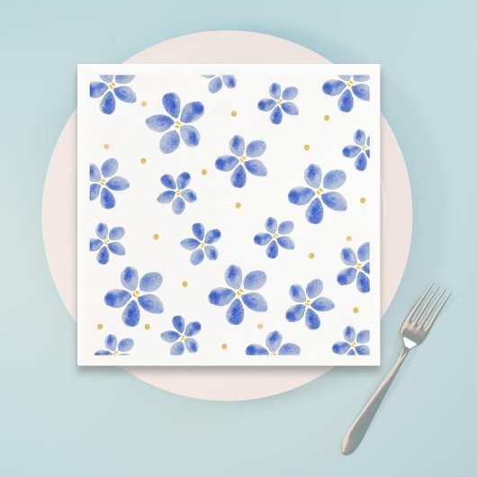 Elegant Blue Watercolor Serviette