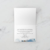 Elegant Blue Watercolor und Floral Vielen Dank Dankeskarte (Innenseite)