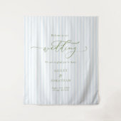 Elegant Blue Wedding Backdrop Tapestry Wandteppich (Vorderseite)