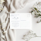 Elegant Blue Wedding Dankeschön Card Foto Postkart Postkarte