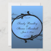 Elegant Blue Wedding Einladungen (Rückseite)