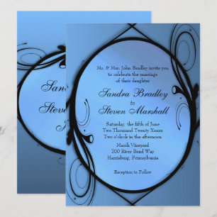 Elegant Blue Wedding Einladungen