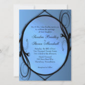 Elegant Blue Wedding Einladungen (Vorderseite)